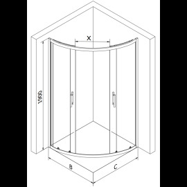 Mexen Rio sprchový kút 90x90cm 863-090-090-01-20