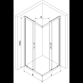 Mexen Rio sprchový kút 90x90cm 860-090-090-01-20