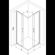 Mexen Rio sprchový kút 90x90cm 860-090-090-01-20 - cena, porovnanie