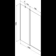 Mexen Flip vaňová zástena 100x150cm 894-100-101-50-00 - cena, porovnanie