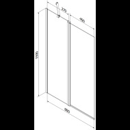 Mexen Flip vaňová zástena 80x150cm 894-080-101-01-00 - cena, porovnanie