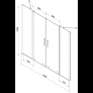 Mexen Velar Duo vaňová zástena 140x150cm 896-140-000-02-01 - cena, porovnanie