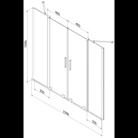 Mexen Velar Duo vaňová zástena 150x150cm 896-150-000-02-70