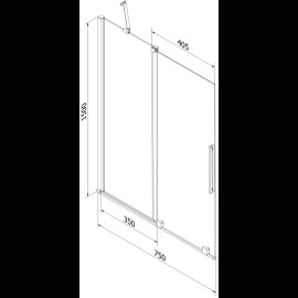 Mexen Velar vaňová zástena 75x150cm 896-075-000-01-70