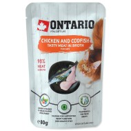 Ontario Cat Chicken and Codfish in Broth 80g - cena, porovnanie
