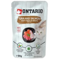 Ontario Cat Tuna and Salmon in Broth 80g - cena, porovnanie