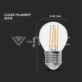 V-Tac LED žiarovka E27 G45 6W 4000K filament