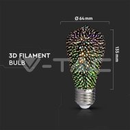 V-Tac LED žiarovka E27 ST64 3W 3000K 3D filament - cena, porovnanie