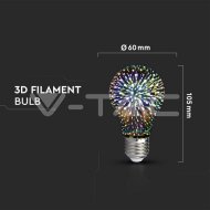 V-Tac LED žiarovka - E27 A60 3W 3D filament - cena, porovnanie