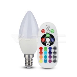 V-Tac LED žiarovka E14 C37 3,5W RGB+4000K