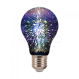V-Tac LED žiarovka E27 A60 3W teplá biela filament 3D ježko
