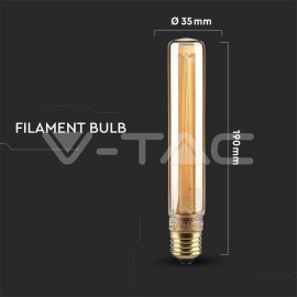V-Tac LED žiarovka E27 T30 2W 1800K amber filament