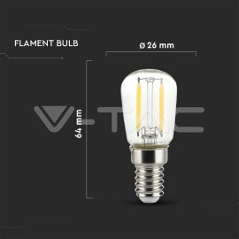 V-Tac LED žiarovka E14 ST26 2W 3000K filament