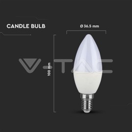 V-Tac LED žiarovka - E14 C37 2,9W 3000K