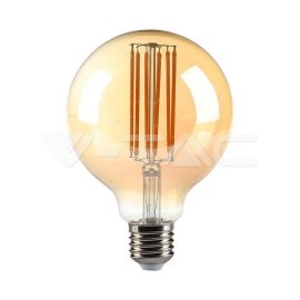 V-Tac LED žiarovka E27 G95 7W 2200K amber filament