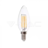 V-Tac LED žiarovka E14 C37 6W 2700K filament A++ - cena, porovnanie