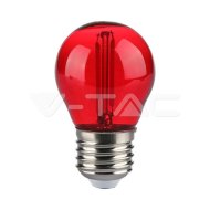 V-Tac LED žiarovka E27 G45 2W červená filament - cena, porovnanie