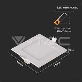 V-Tac LED panel 6W 6400K štvorcový