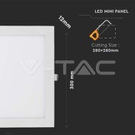 V-Tac LED panel 36W 6400K štvorcový - cena, porovnanie