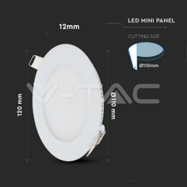 V-Tac LED panel 12W 6400K kruhový