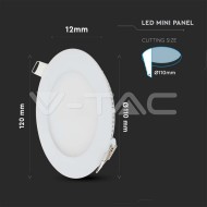 V-Tac LED panel 12W 6400K kruhový - cena, porovnanie