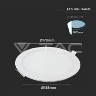 V-Tac LED panel 12W 4000K kruhový - cena, porovnanie