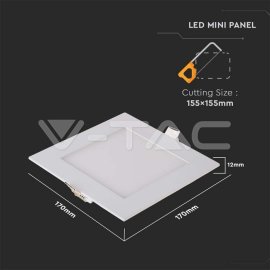 V-Tac LED panel 12W 4000K štvorcový