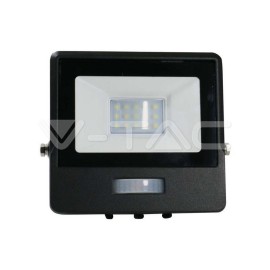 V-Tac PRO LED reflektor 10W 4000K čierny so senzorom