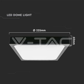 V-Tac LED svietidlo 18W 4000K štvorcové biele IP44 + mikrovlnný senzor