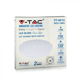 V-Tac LED svietidlo 12W hviezdny kryt 3v1 teplá + denná + studená biela
