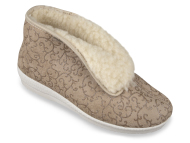 Mjartan Béžové vzorované papuče z ovčej vlny