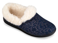 Mjartan Modré vzorované papuče z ovčej vlny