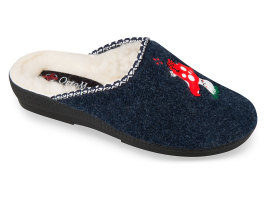 Mjartan Vlnené papuče - modré s hríbikom