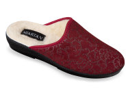 Mjartan Vlnené papuče - bordové so vzorom