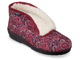 Mjartan Červené vzorované papuče z ovčej vlny
