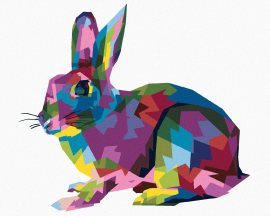 Zuty Pop-art králik, 80x100cm bez rámu a bez napnutia plátna