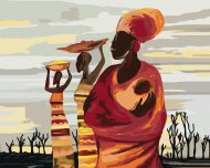 Zuty Africké ženy s dieťaťom, 80x100cm vypnuté plátno na rám - cena, porovnanie