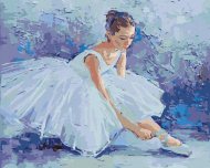 Zuty Baletka zaväzujúca si svoje baletné špičky, 80x100cm plátno napnuté na rám - cena, porovnanie