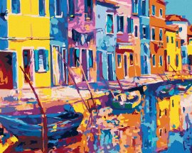 Zuty Benátky v impresionizme, 80x100cm bez rámu a bez vypnutia plátna
