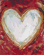 Zuty Biele srdce na červenom pozadí (Haley Bush), 80x100cm bez rámu a bez napnutia plátna - cena, porovnanie