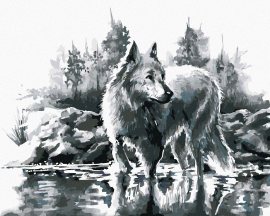 Zuty Biely vlk, 80×10cm x 10cm bez rámu a bez napnutia plátna