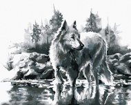 Zuty Biely vlk, 80×10cm x 10cm bez rámu a bez napnutia plátna - cena, porovnanie