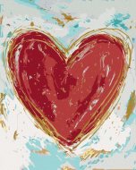 Zuty Červené srdce na farebnom pozadí (Haley Bush), 80x100cm bez rámu a bez napnutia plátna - cena, porovnanie