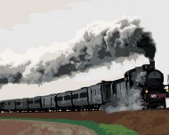 Zuty Čierny parný vlak, 80×10cm x 10cm bez rámu a bez napnutia plátn - cena, porovnanie