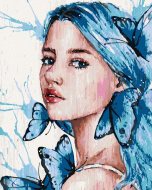 Zuty Dievča s modrými vlasmi a motýľmi, 80x100cm bez rámu a bez vypnutia plátna - cena, porovnanie