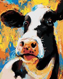 Zuty Farebná krava, 80x100cm plátno napnuté na rám
