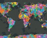 Zuty Farebná mapa sveta, 80x100cm plátno napnuté na rám - cena, porovnanie
