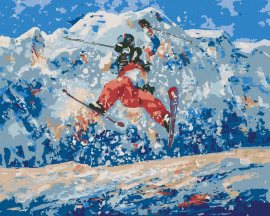 Zuty Freestyle lyžiar, 80x100cm plátno napnuté na rám