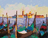 Zuty Gondoly v Benátkach, 80x100cm plátno napnuté na rám - cena, porovnanie