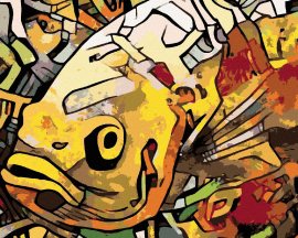 Zuty Graffiti ryba, 80x100cm plátno napnuté na rám